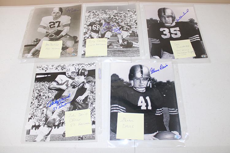 5 Signed NFL Football 8x10 40s, 50s, 60s Heisman Trophy (1 of 9)