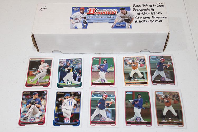 2012 Bowman Base 1-220, Prospects, 1-110, Chrome: 2012 Bowman base 1-220, prospects, 1-110, chrome prospects 1-110. Real nice condition, 60 year collection.