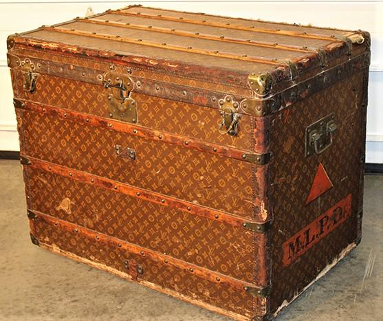 Exceptional Extra Tall 28" Louis Vuitton Trunk with (1 of 11)