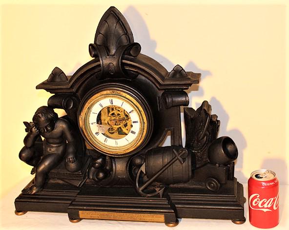 Rare Walnut Civil War Presentation Clock with Carved (1 of 9)