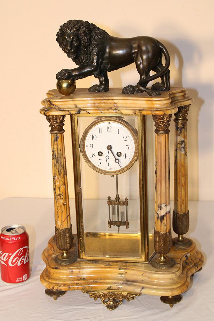 Massive French Crystal Regulator with Bronze Lion Top (1 of 5)