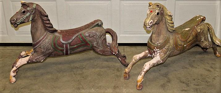 Pair of Terra Cota Carousel Horses with Glass Eyes (1 of 9)