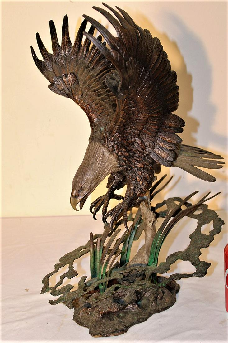 Awesome Bronze Flying Eagle Catching a Fish (1 of 5)