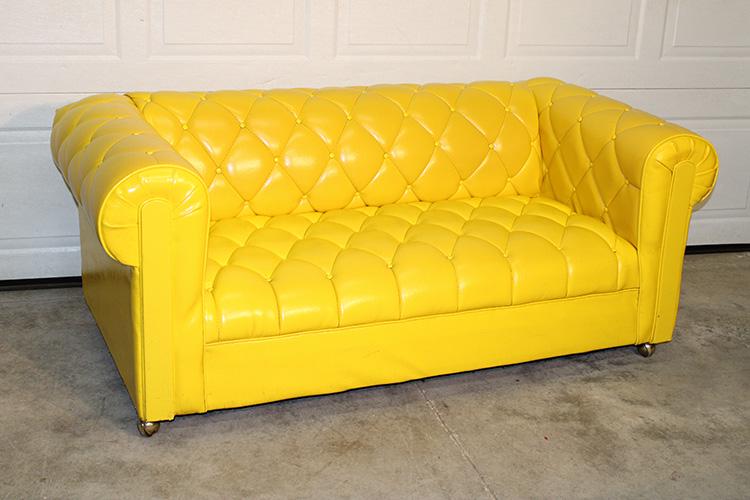 Retro Tufted Yellow Chesterfield Sofa (1 of 3)