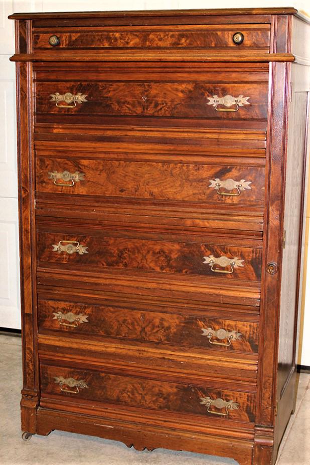 Clean Walnut Victorian Lockside Chest with a Pull Out (1 of 3)