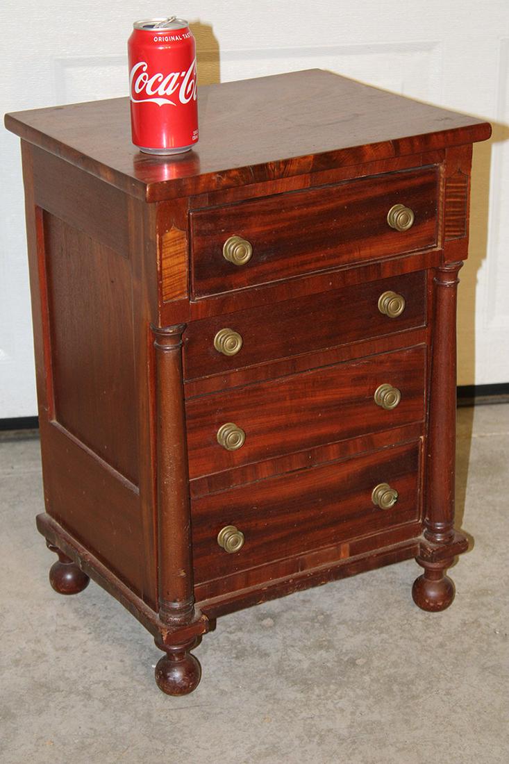 19th C. Miniature Graduated Drawer Tall Chest with (1 of 3)