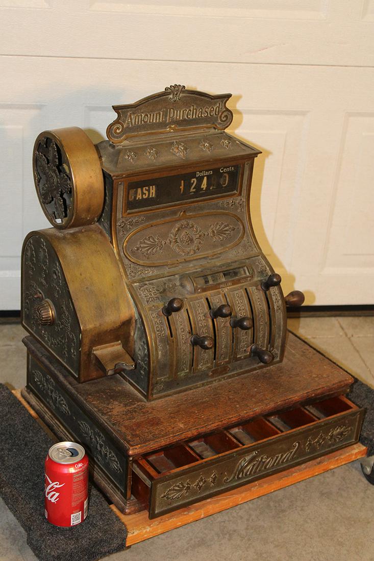 Unusual "National" Brass Cash Register (1 of 5)