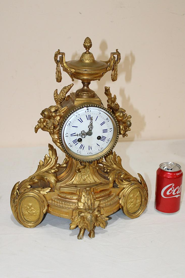 Fabulous Heavy Gilded Bronze French Clock with Cupids (1 of 6)