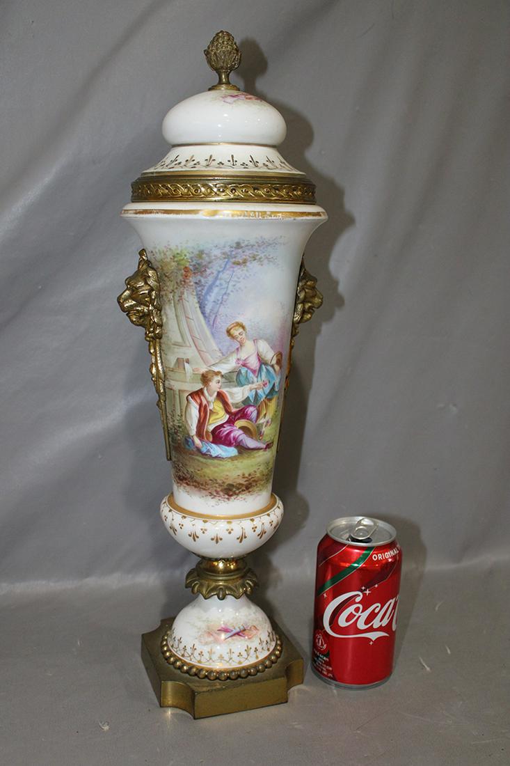 Pretty 19" Sevres Urn with Cover, Artist Signed Magol (1 of 8)