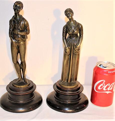Rare Bronze of Late 19th C. Bronze Black Boy and Girl (1 of 5)