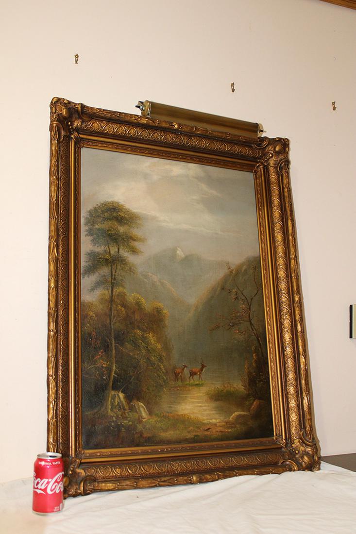 Large 19th C. Artist Signed Oil on Canvas Painting (1 of 6)