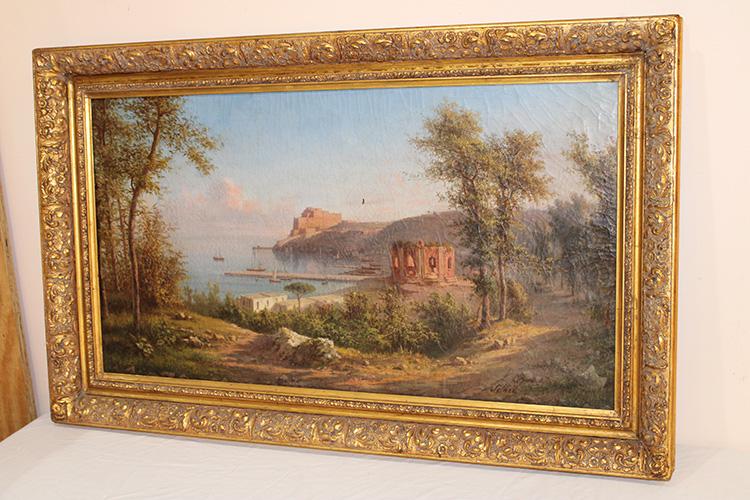 Large Oil on Canvas Painting Signed by Achille Solari (1 of 5)