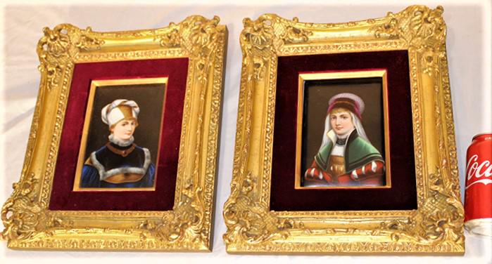 Pair of 5x7 Hand Painted Victorian Plaques (1 of 4)