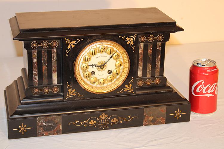 Real Nice Marble Mantel Clock with 3 Tone Marble Gold (1 of 5)