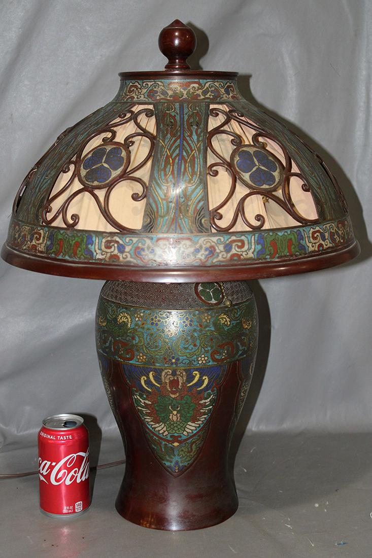 Great All Original Champleve Lamp (1 of 6)