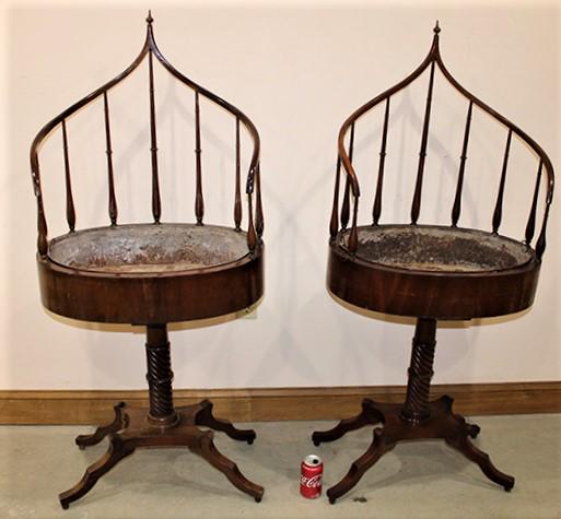 Unusual Pair of Mahogany Planters (1 of 3)