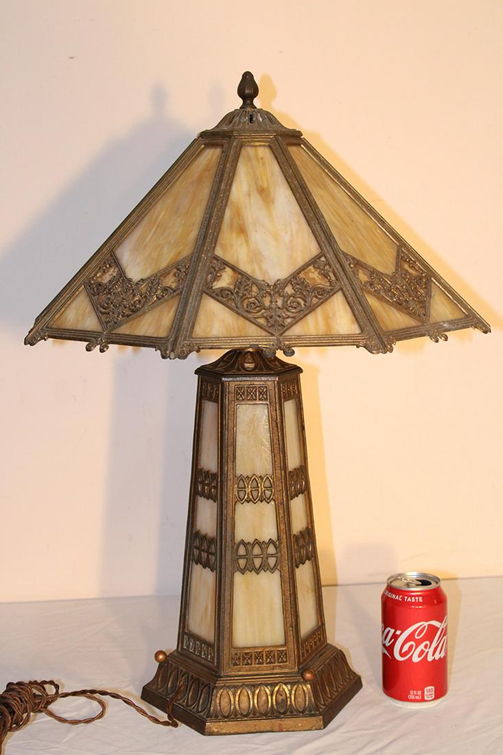 Signed B&H Panel Lamp with Light Up Base (1 of 4)