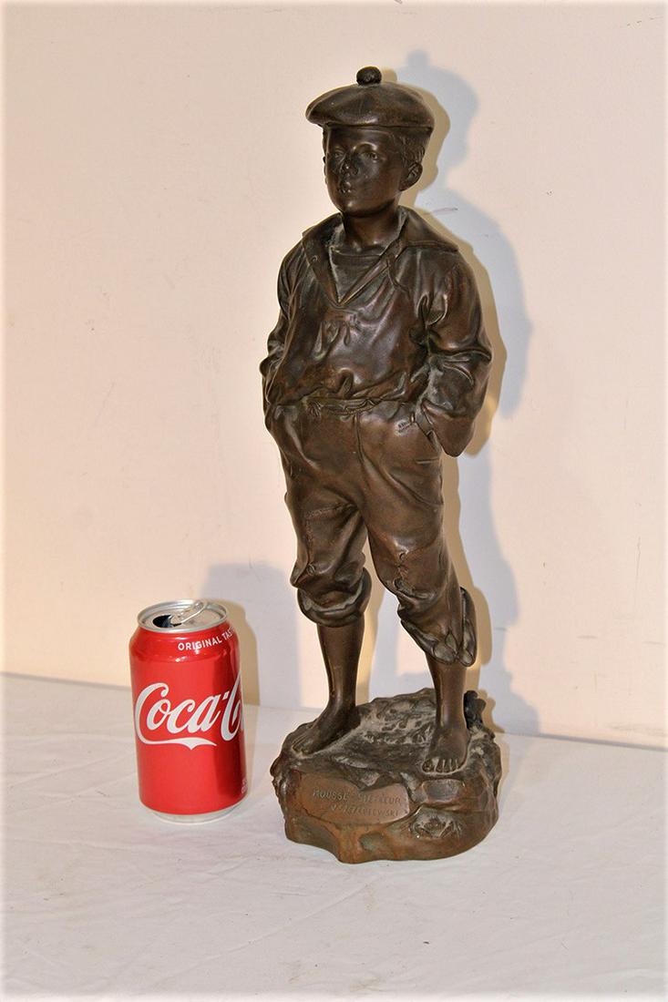 Antique Signed 17" Bronze Boy by Victor Szczeblewski (1 of 5)