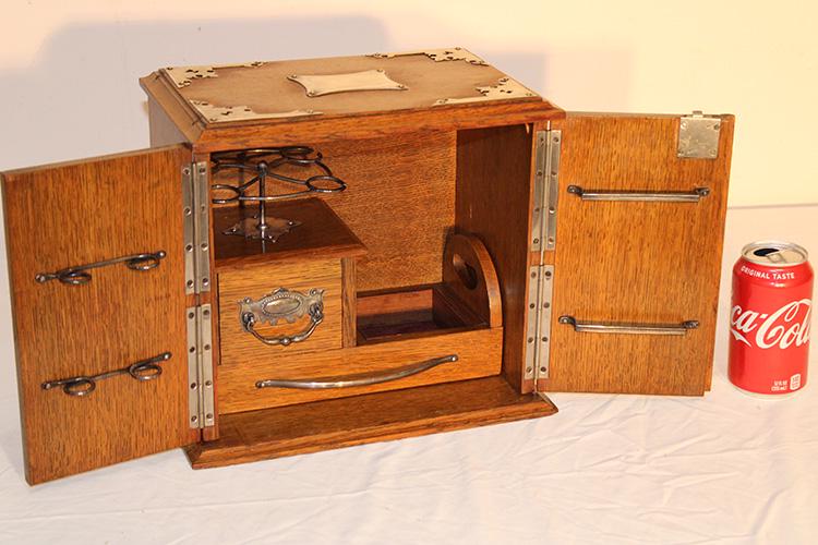 Nice Victorian Oak Tobacco Cabinet (1 of 6)