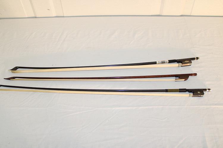 3 Quality Violin Bows (1) Marked DJE (1 of 2)