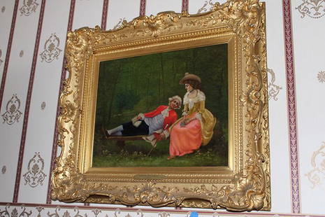 Great Oil on Canvas by Well Listed Artist "Hendrik: Great oil on canvas by well listed artist "Hendrik Hollander" 1823-1884, In a spectacular gilt frame. 29" wide, 25" tall.