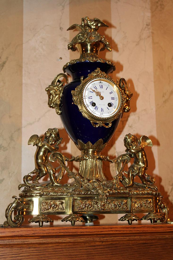Spectacular French Bronze and Cobalt Porcelain Clock (1 of 8)