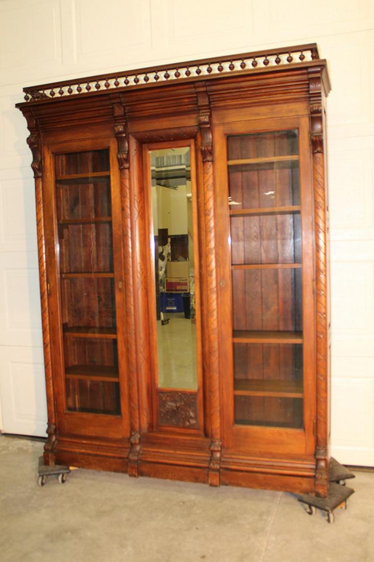 5' Walnut Victorian Bookcase with Spindle Gallery with (1 of 7)