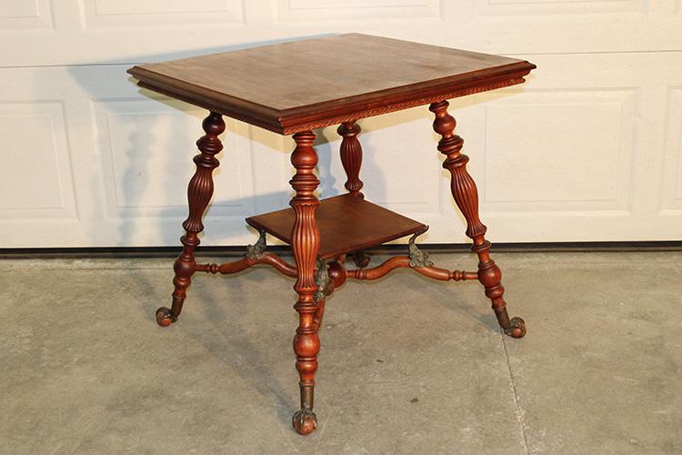 Large Merklin Mahogany Lamp Table with Lion Head (1 of 4)