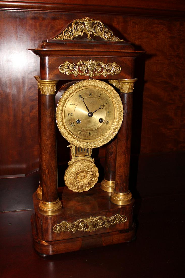 Great Period Mahogany and Bronze Column Clock (1 of 5)