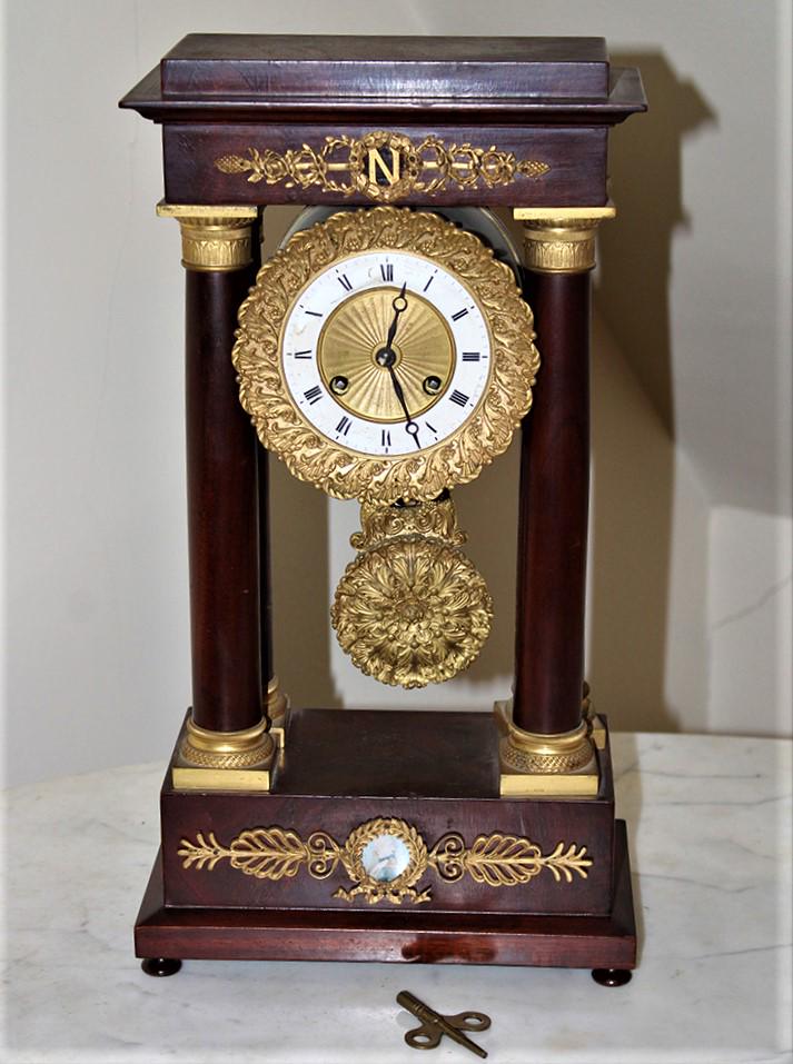 Awesome Oversize Mahogany Column Clock with All Over (1 of 4)
