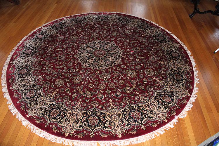 8" Round Hand Made Oriental Rug (1 of 3)