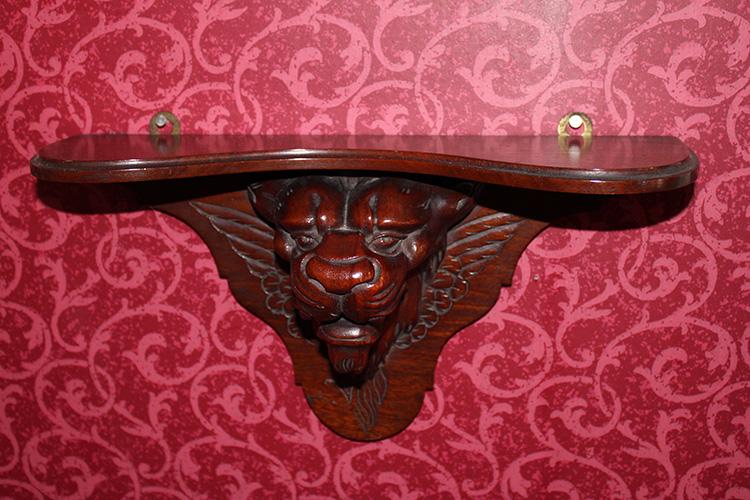 Super Victorian Carved Shelf with Winged Griffin Head (1 of 3)