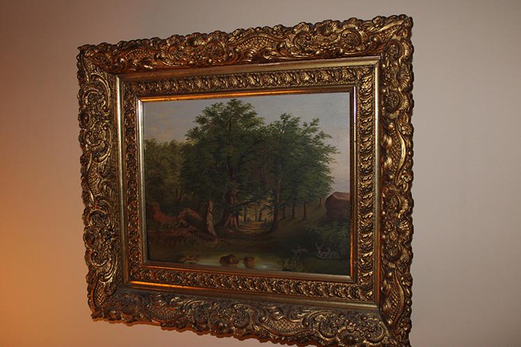 Victorian Oil Painting of Forest Scene with Deer (1 of 4)
