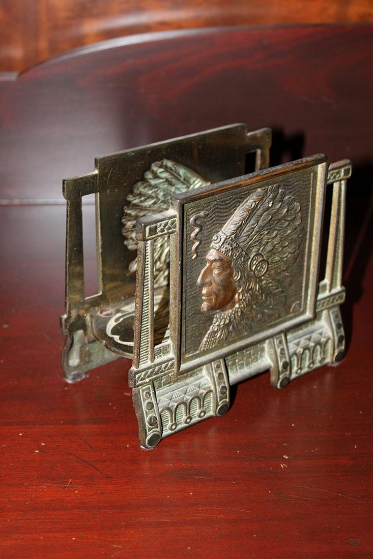 Brass Letter Holder with Indian Chief Head (1 of 3)