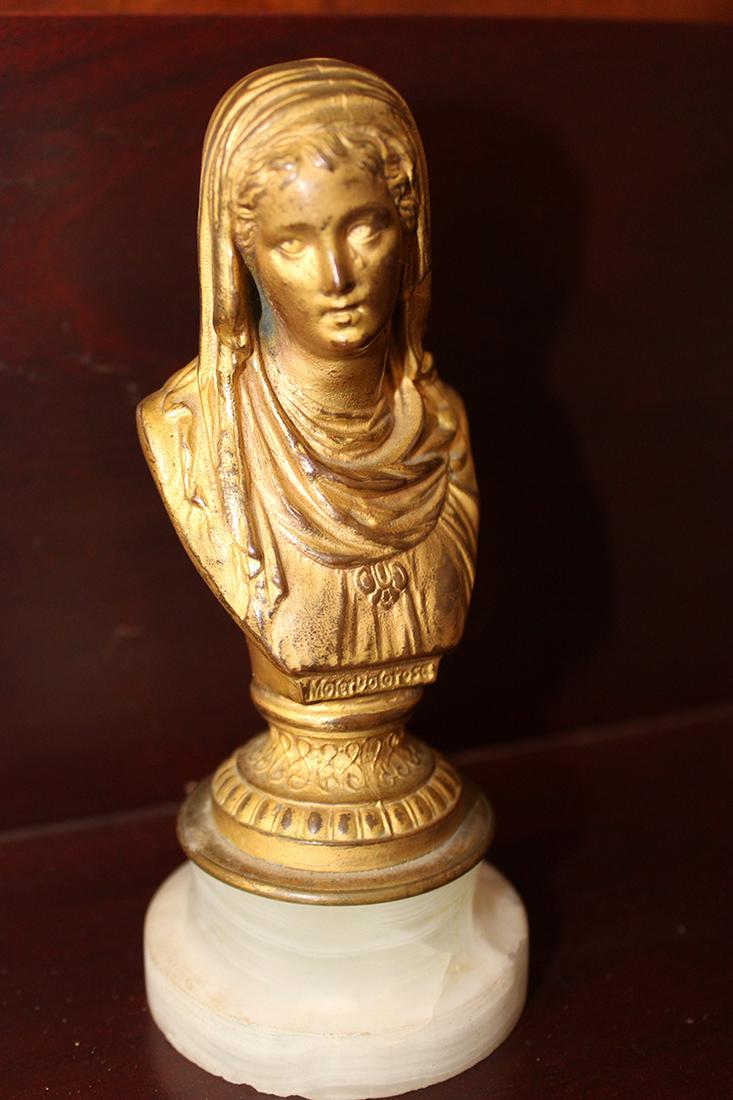 Small Dore Bust on Alabaster Base Titled M. Deferese(?) (1 of 4)
