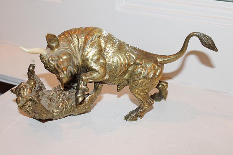 Antique Brass Bull and Bear Fighting Mar 06, 2022 Ralph Fontaine Heritage Auctions Inc. in NY