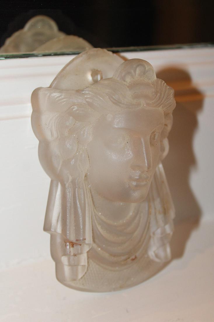 Victorian Glass Jenny Lind Head Match Holder Dated 1876 (1 of 4)