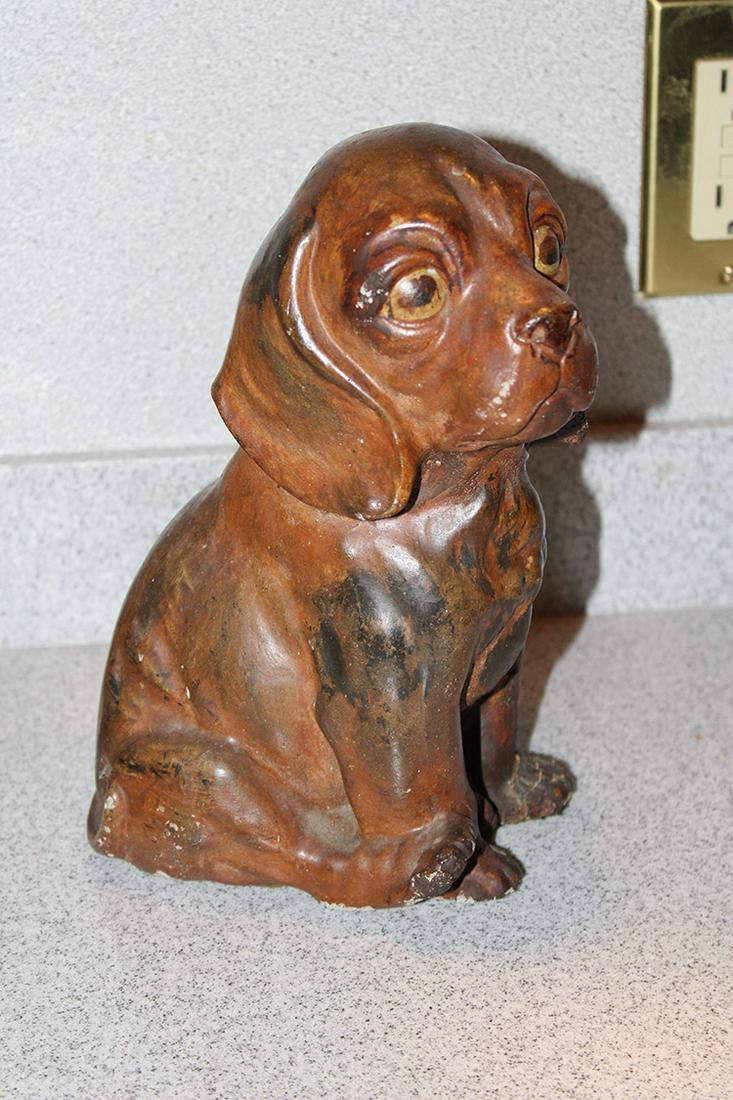 Sweet Concrete Garden Dog with Brown Glaze (1 of 4)