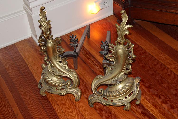 Pair of Nice Antique Brass Andirons (1 of 3)