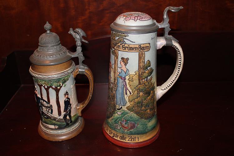 2 Nice Antique Steins 1/2 L Regimental, (1) Litre (1 of 6)
