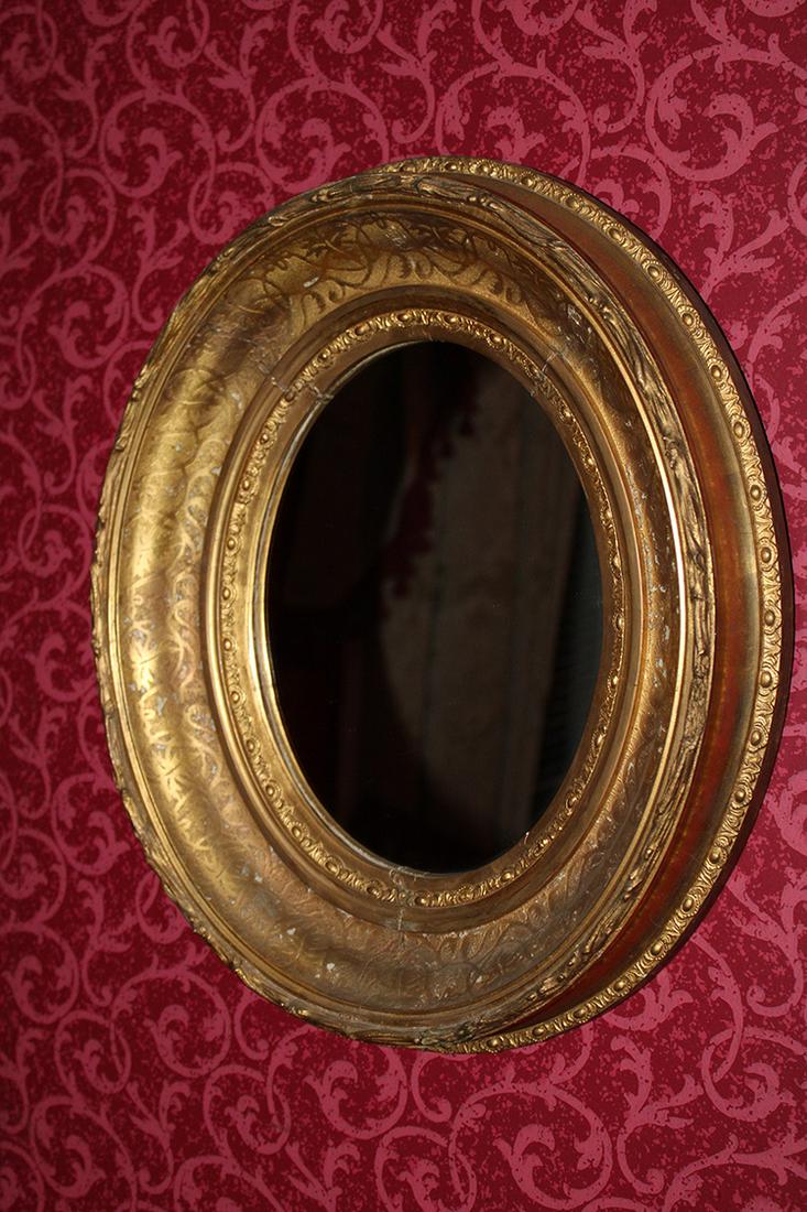 Original Gilt Oval Victorian Mirror (1 of 3)