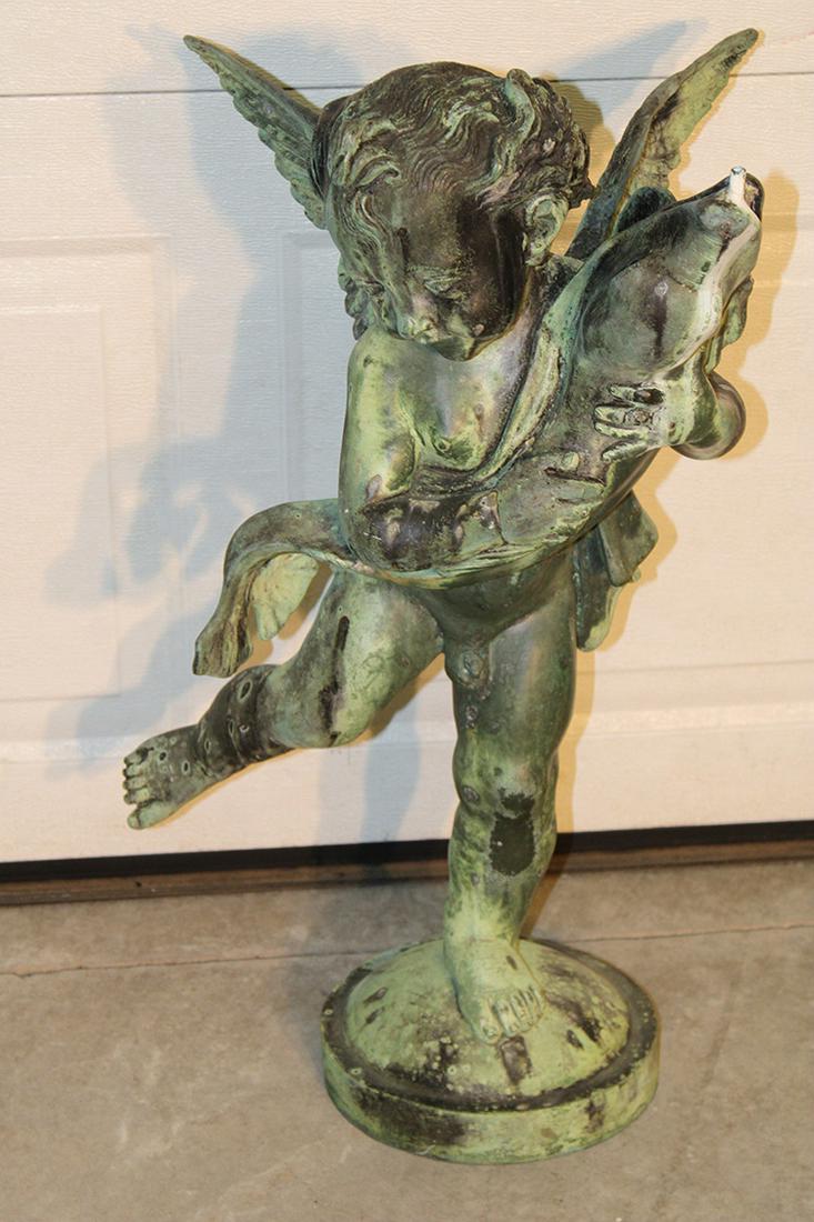 Great Solid Bronze Cupid And Fish Fountain (1 of 5)