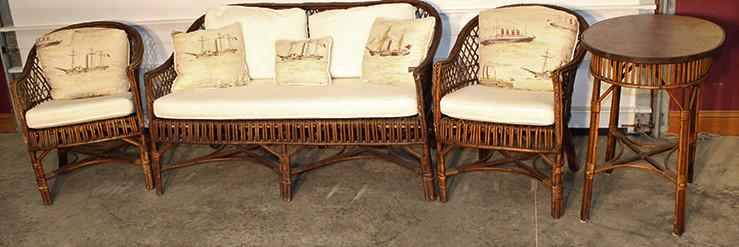 4 Piece Vintage Rattan Porch Set (1 of 3)