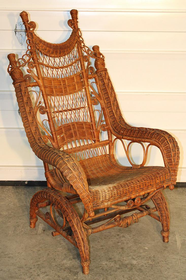 Antique Wicker Platform Rocker (1 of 4)