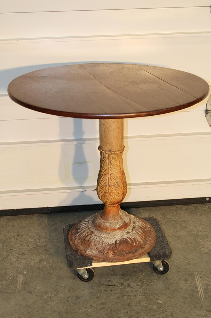 Antique Cast Iron Patio Table With A Cherry Top (1 of 3)