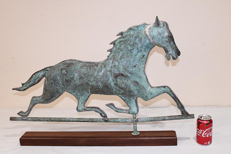 Great Antique Full Bodied Running Horse Copper Weathervane (1 of 4)