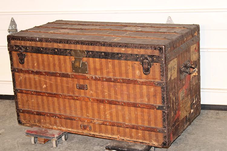 Nice Original Early Louis Vuitton Trunk With Stripe Pattern. Serial #24203 (1 of 10)
