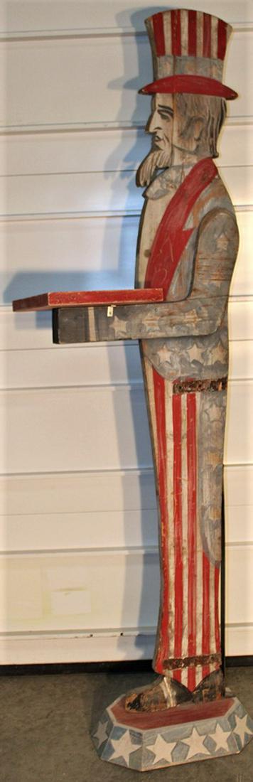 Fabulous 80" Folk Art Card Holder Of Uncle Sam (1 of 7)