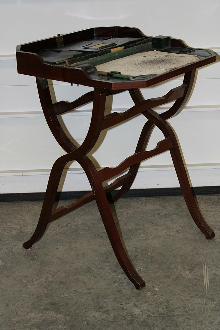 Civil War Era Fold Up Campaign Desk With Renaissance Of The Old Fountain Pen Writing (1 of 6)