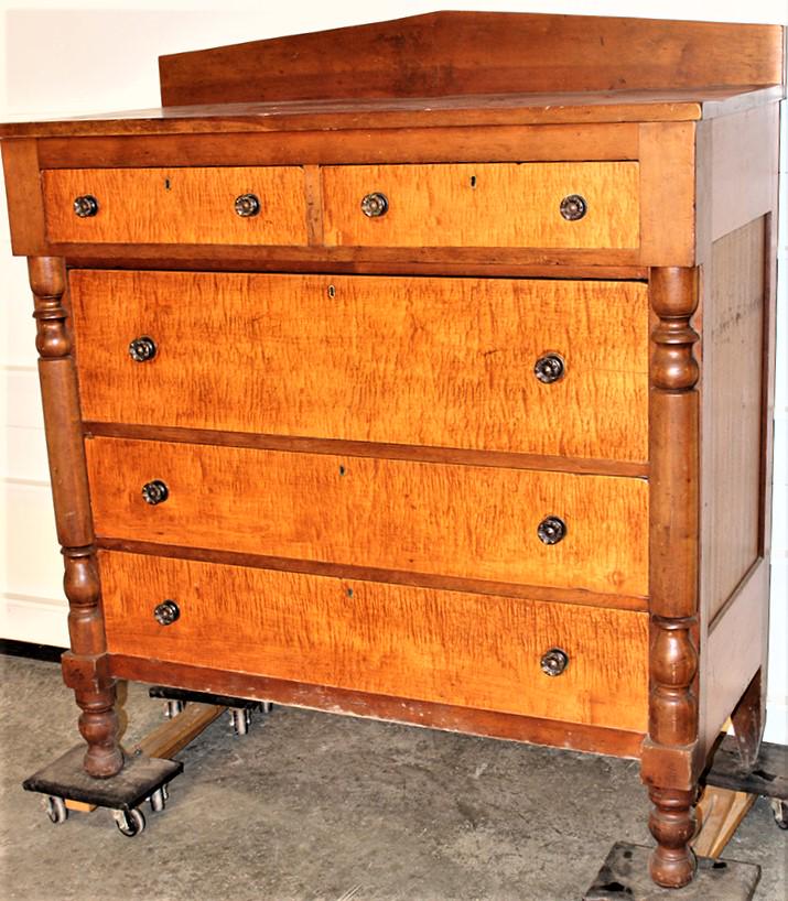Period Cherry And Figural Maple 5 Drawer Chest With Splash (1 of 3)